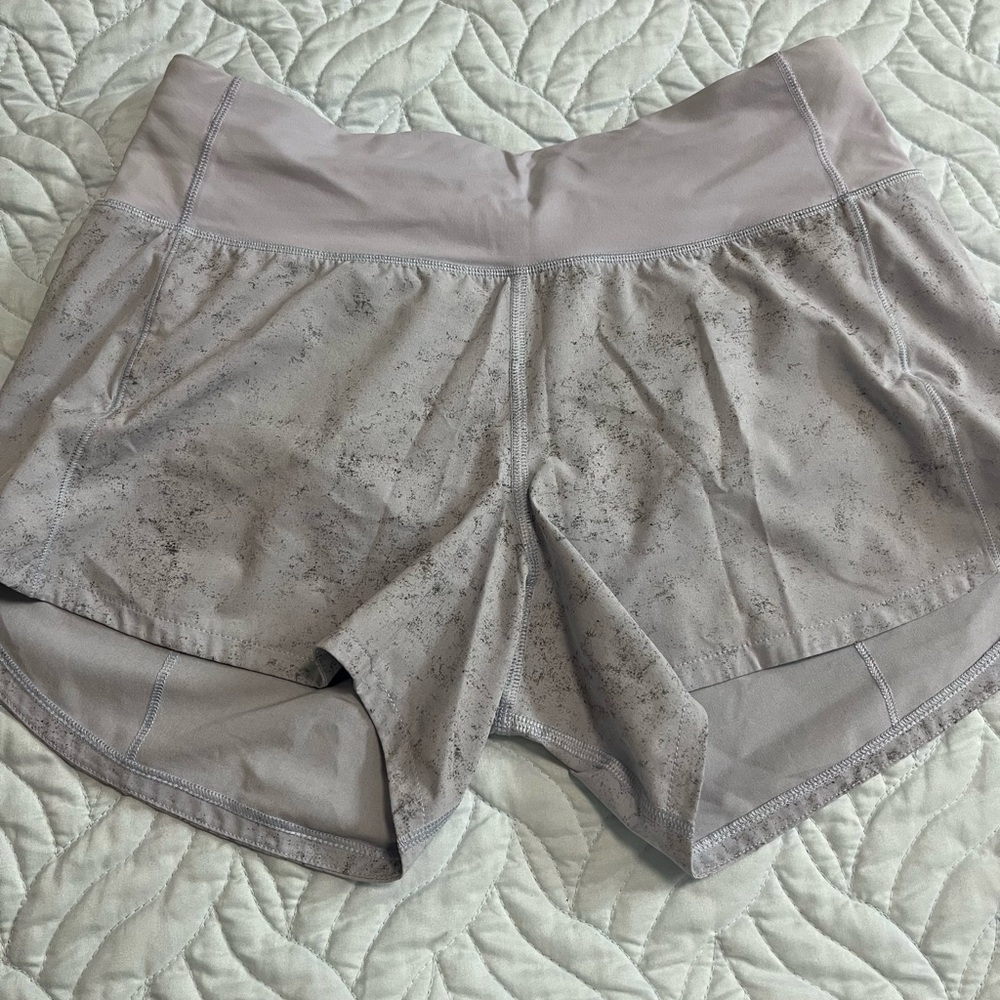 lululemon athletica powder blue and black crackle pattern